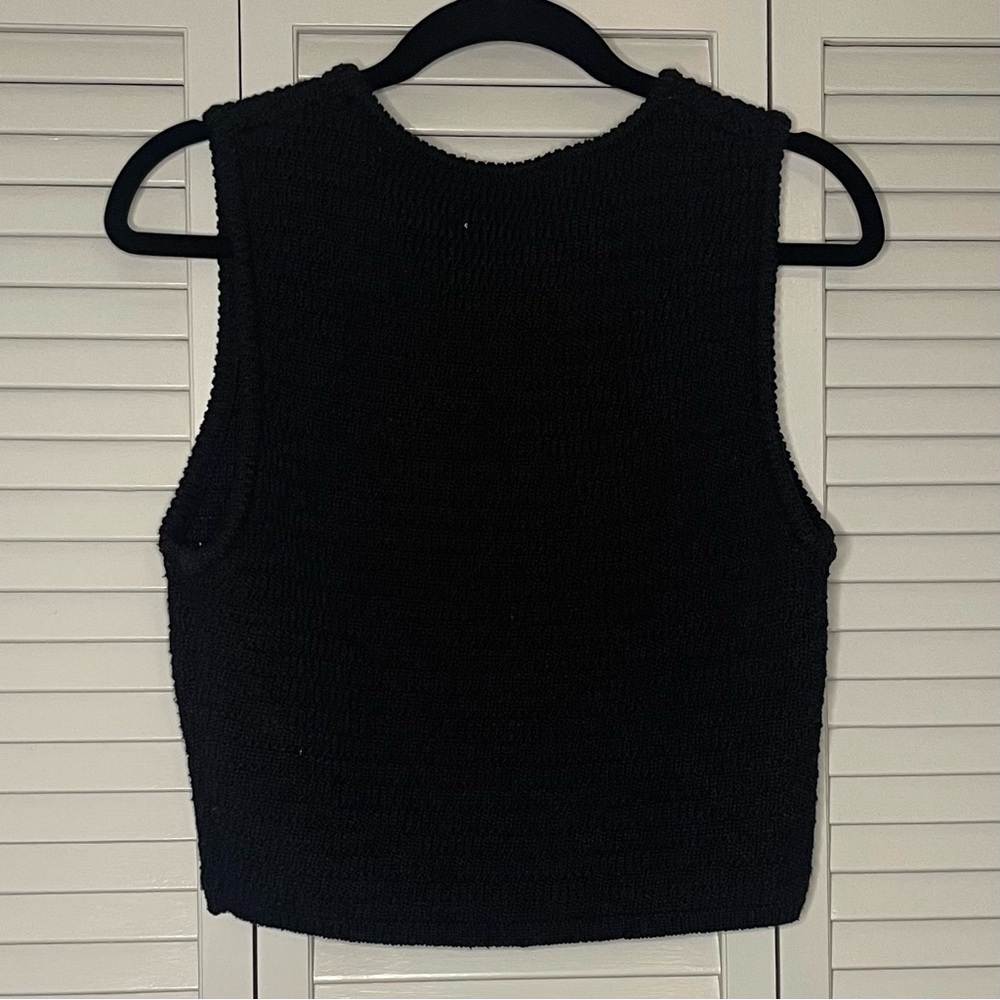 Industry Floral Embroidered Black Tank Top - Picture 2 of 6